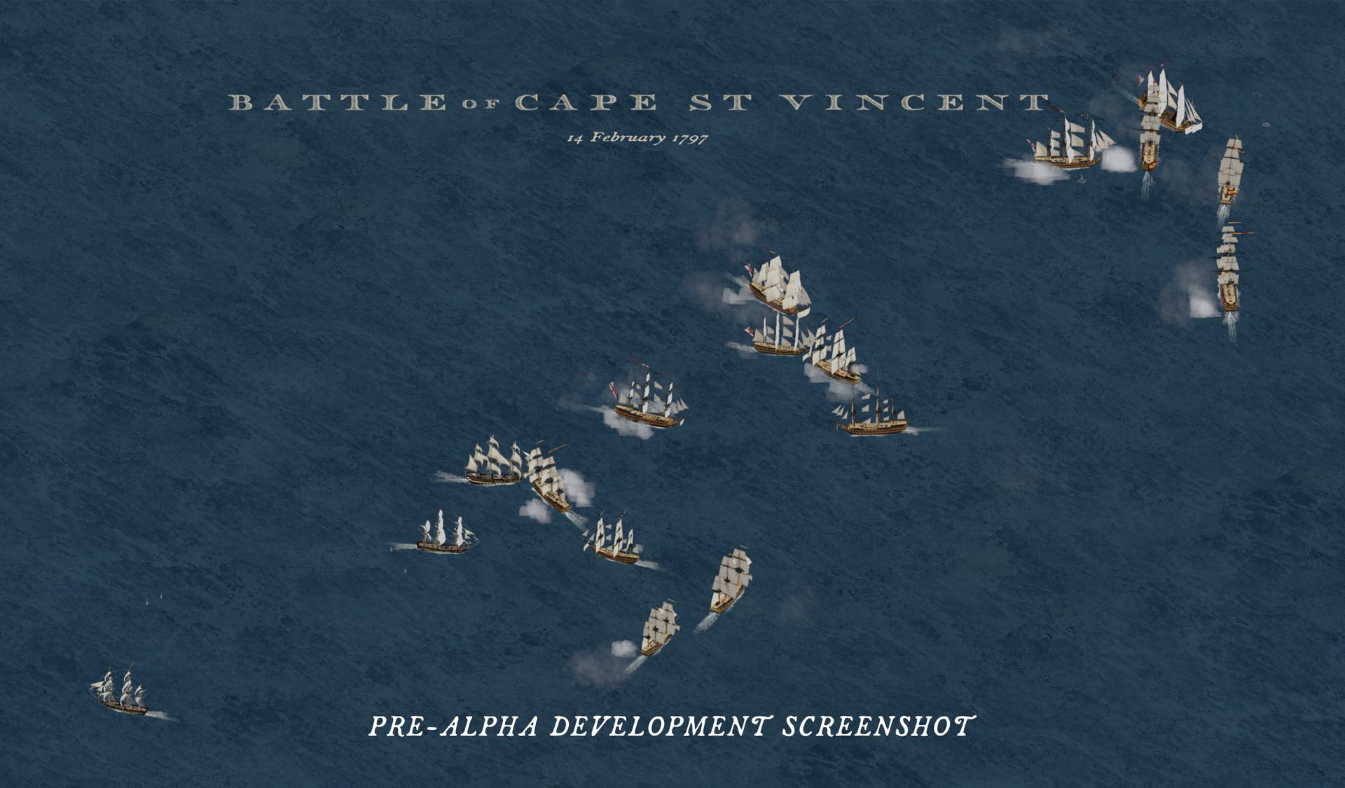 Tactical view of two fleets engaged at the Battle of Cape St Vincent, 14 February 1797